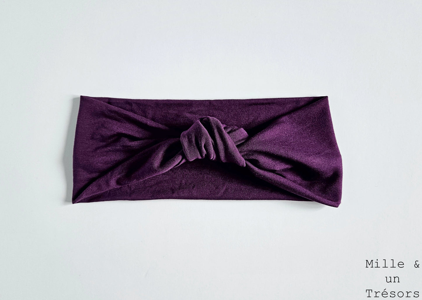 Bandeau à cheveux noué mauve foncé