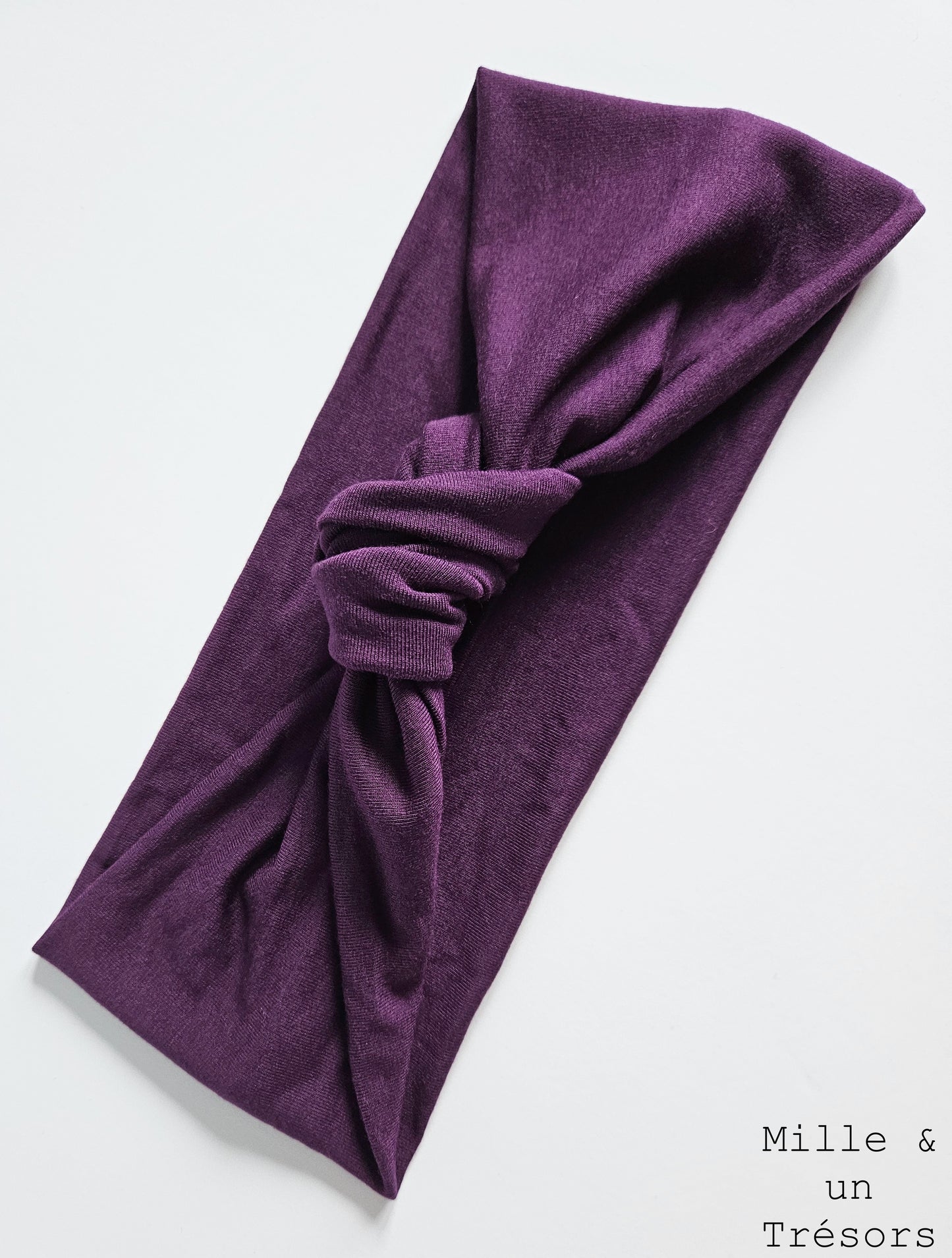 Bandeau à cheveux noué mauve foncé