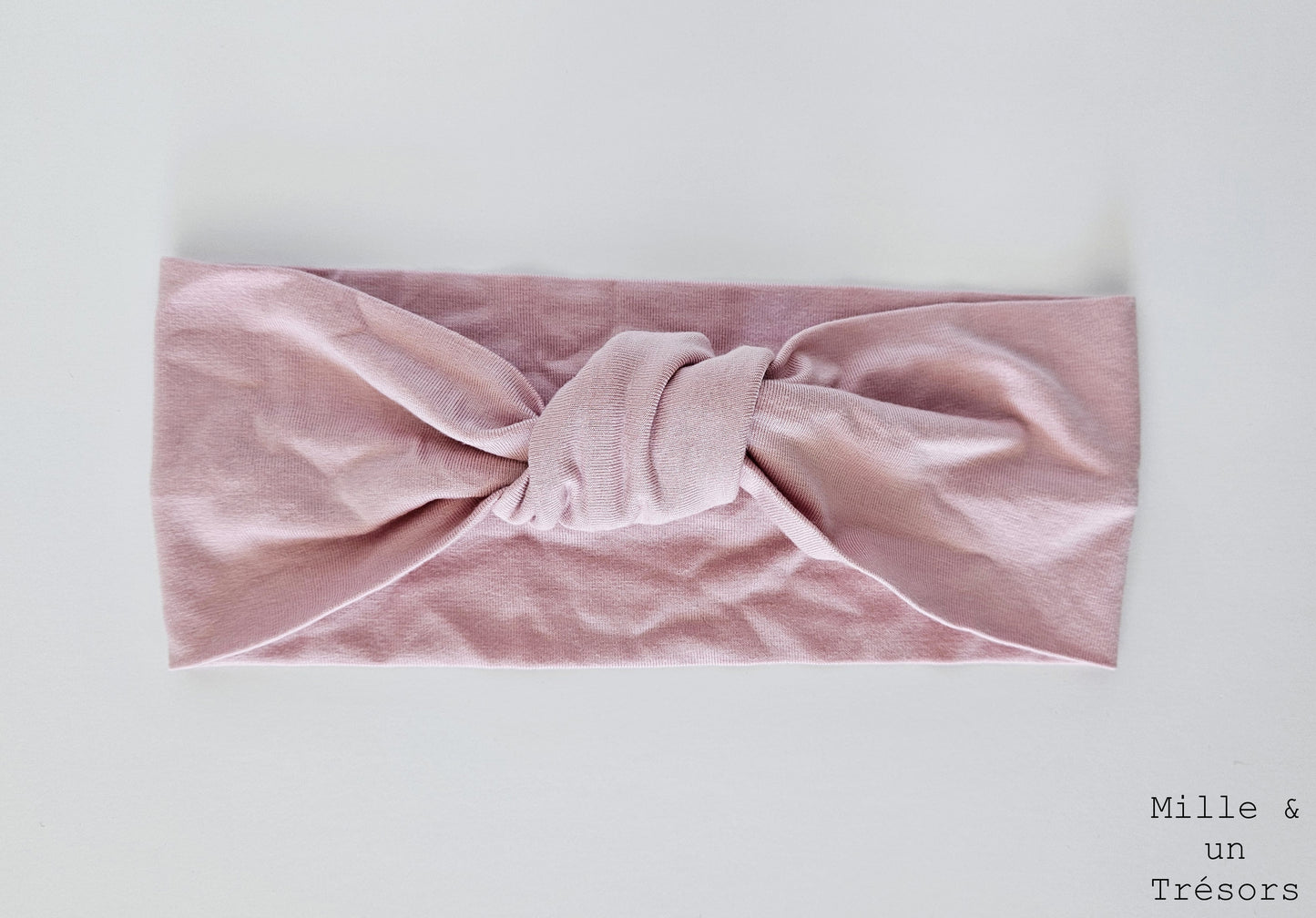 Bandeau à cheveux noué vieux rose