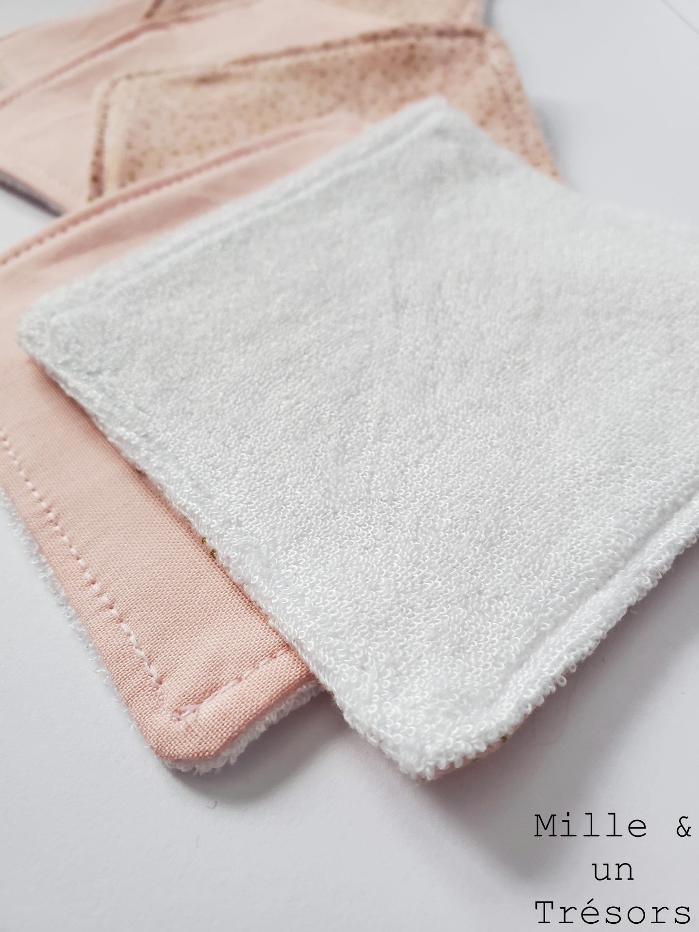 Lingettes démaquillantes lavables - Roses et dorées