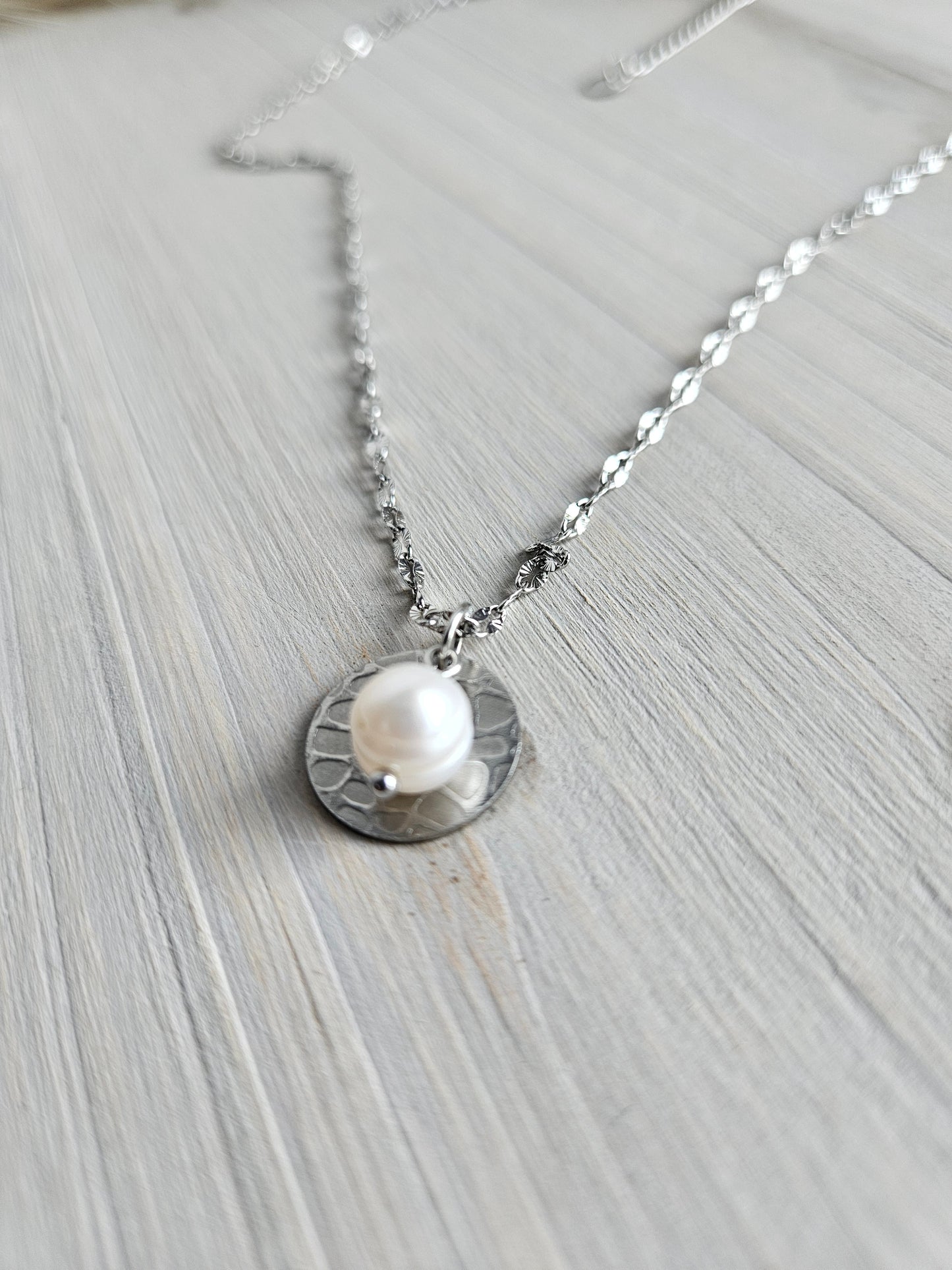 Collier - Perle argent