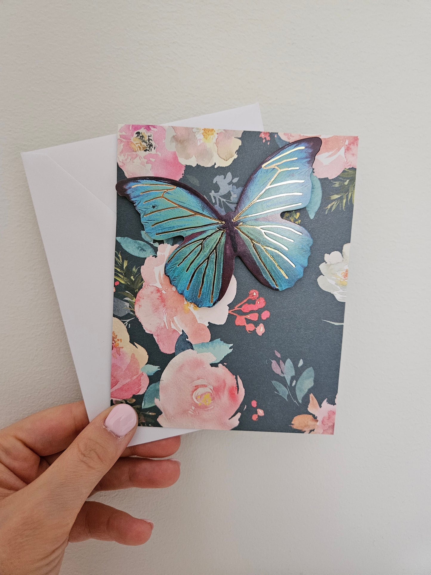 Carte de souhaits - Papillon bleu