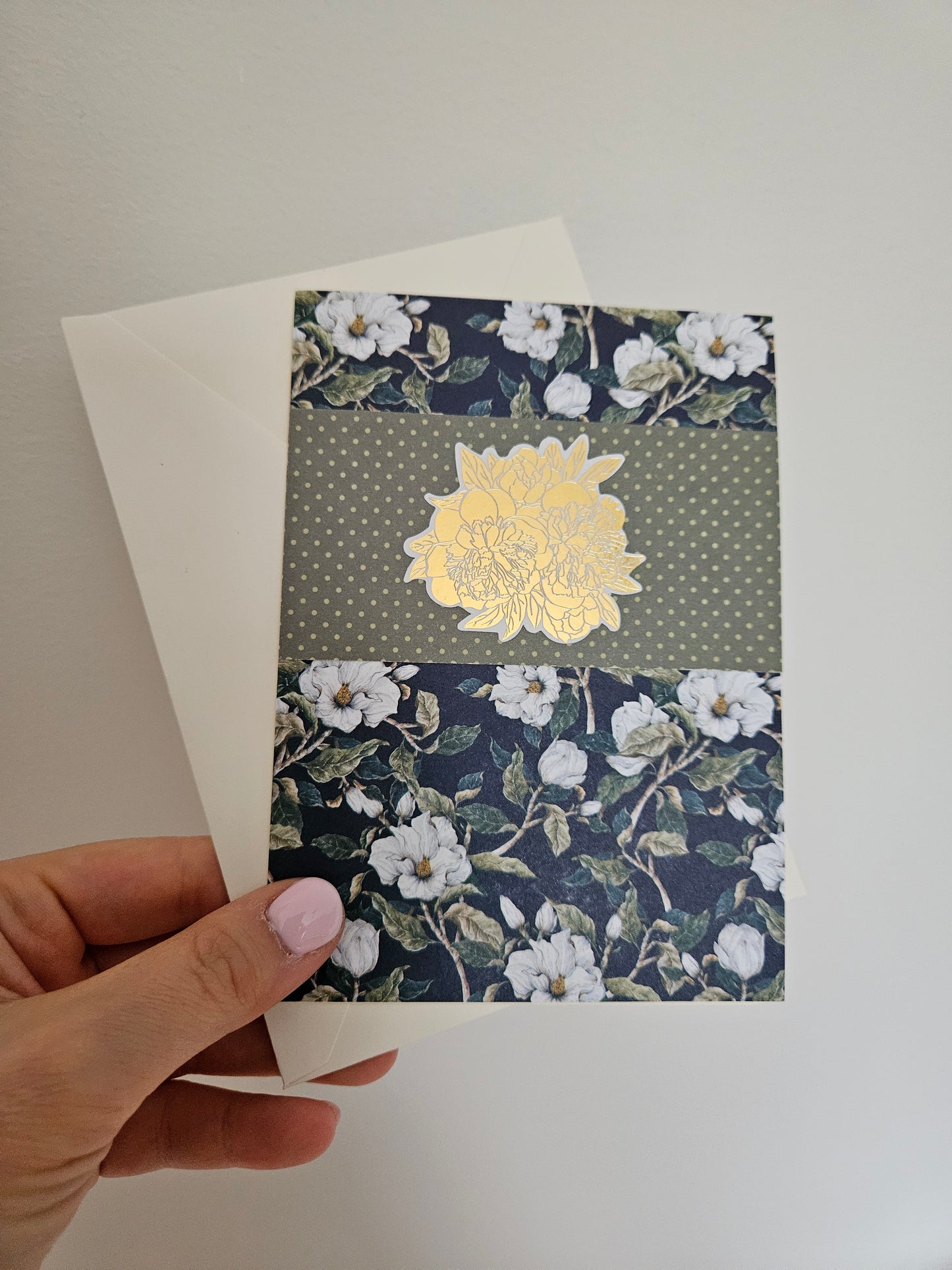 Carte de souhaits - Fleur dorée