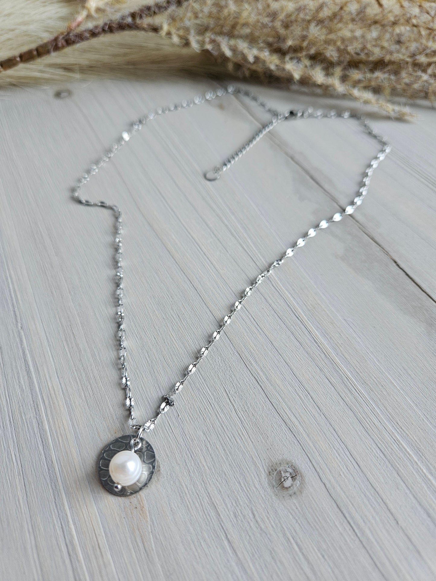 Collier - Perle argent