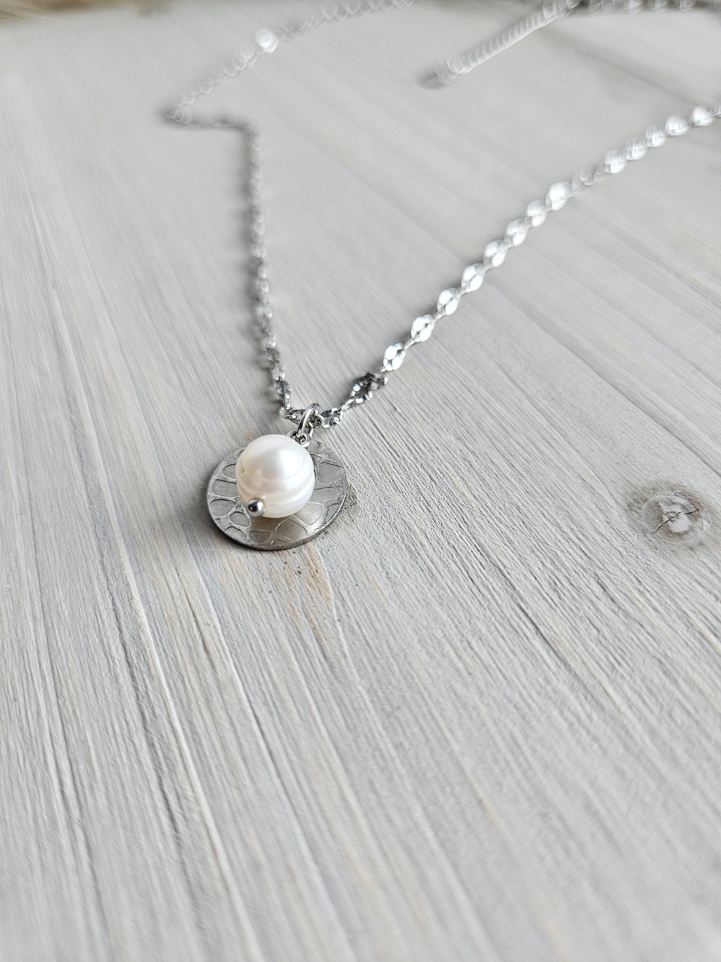 Collier - Perle argent