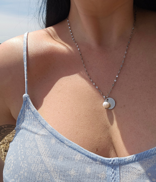Collier - Perle argent