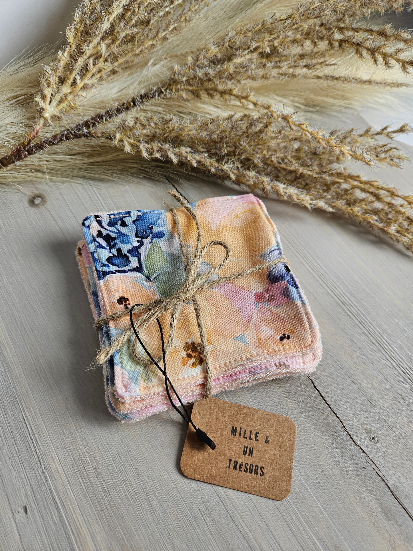 Lingettes démaquillantes lavables - Fleurs d'été