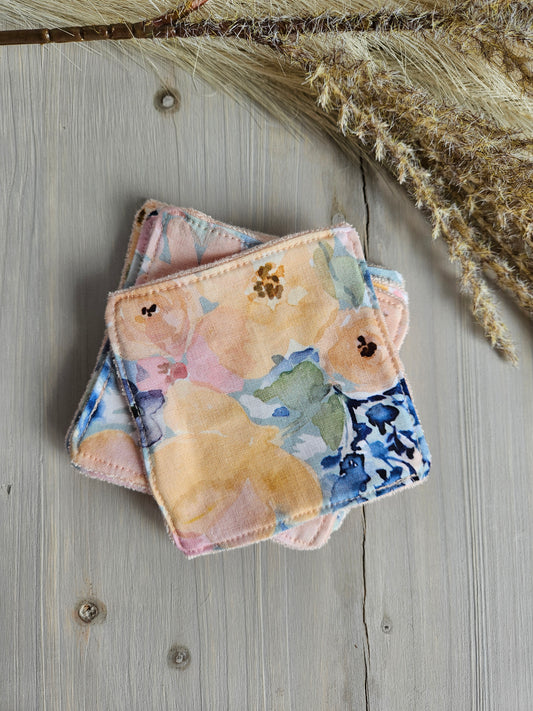 Lingettes démaquillantes lavables - Fleurs d'été