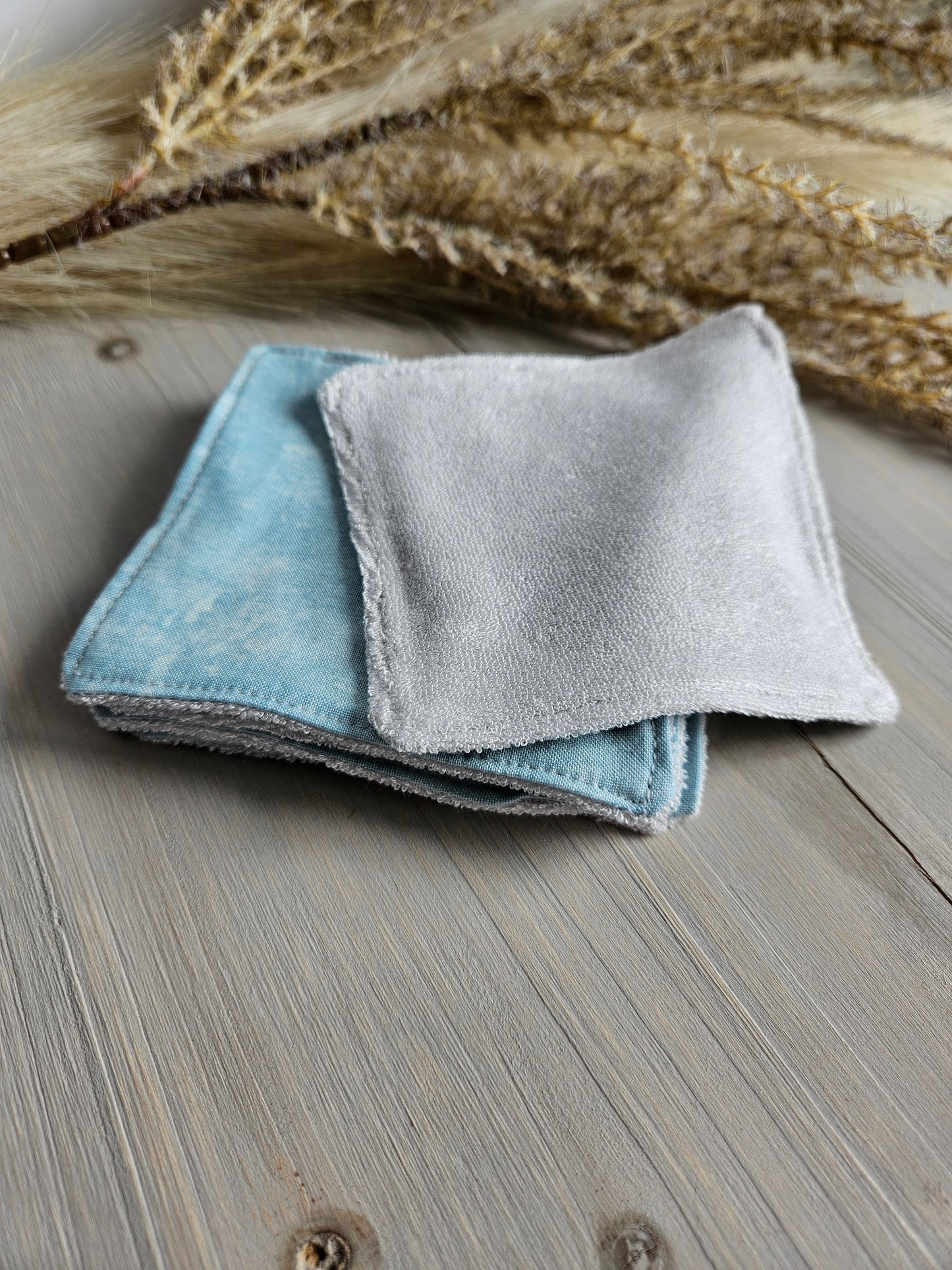Lingettes démaquillantes lavables - Bleu marbré