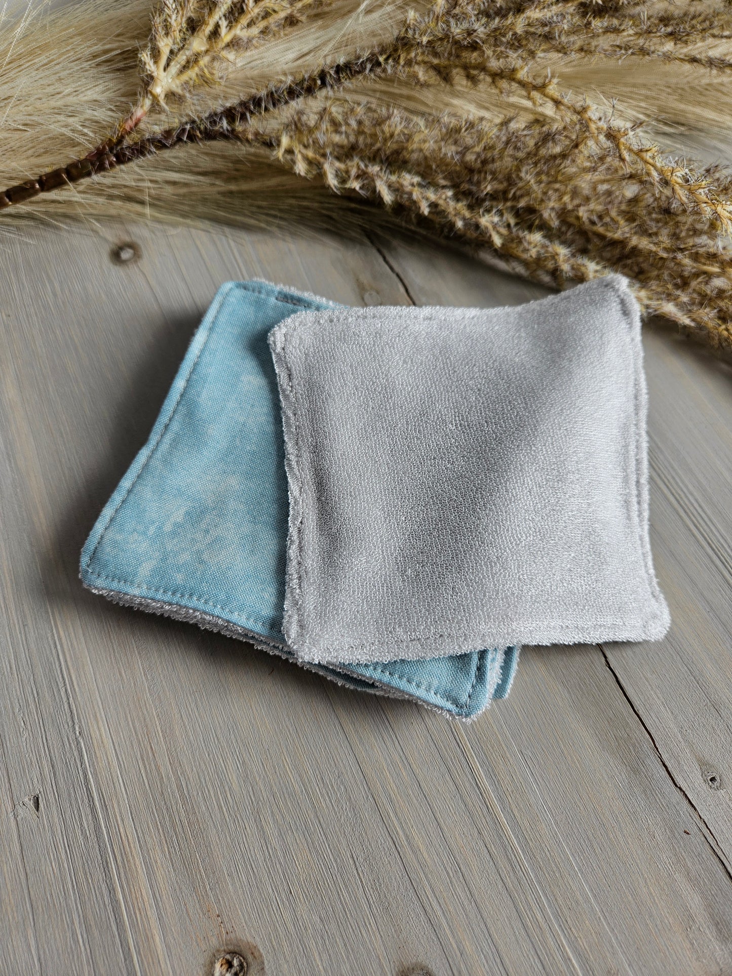 Lingettes démaquillantes lavables - Bleu marbré