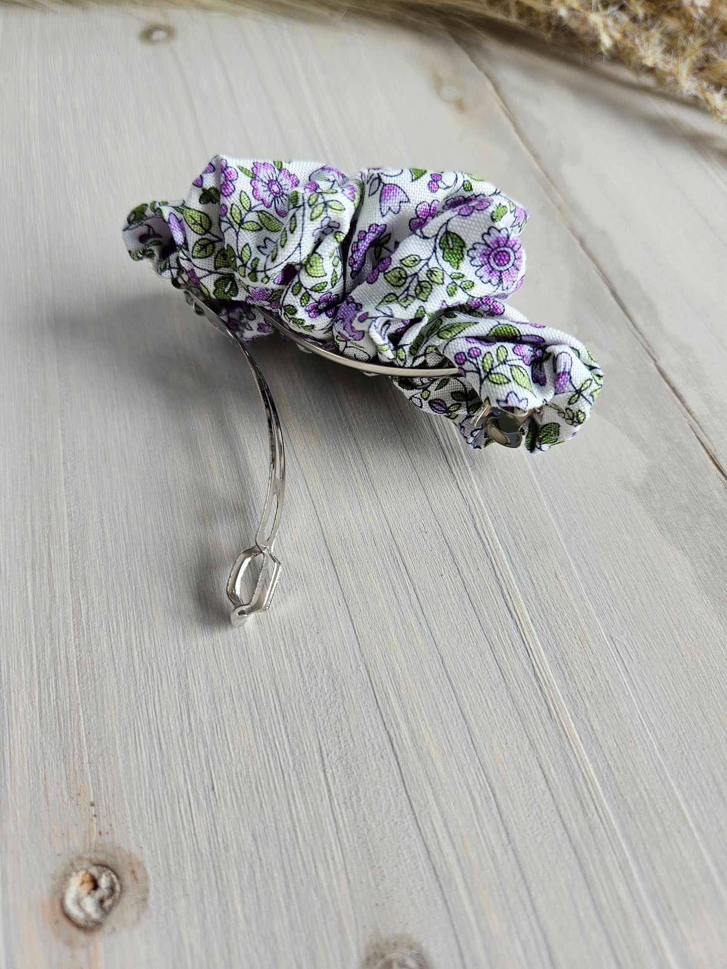 Pince à cheveux - Fleurs mauves