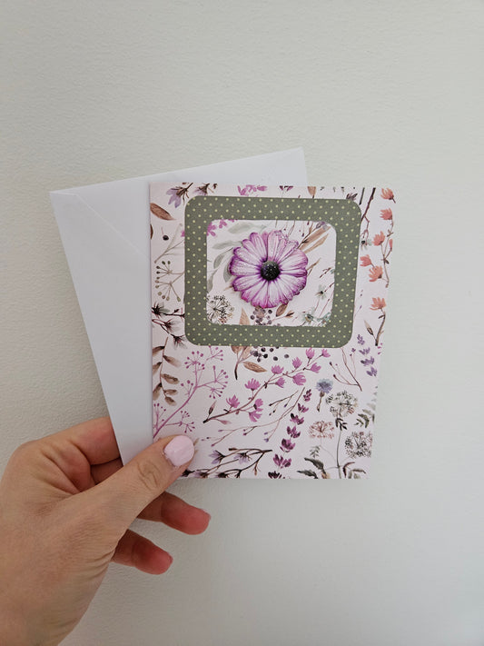 Carte de souhaits  - Fleuris mauve