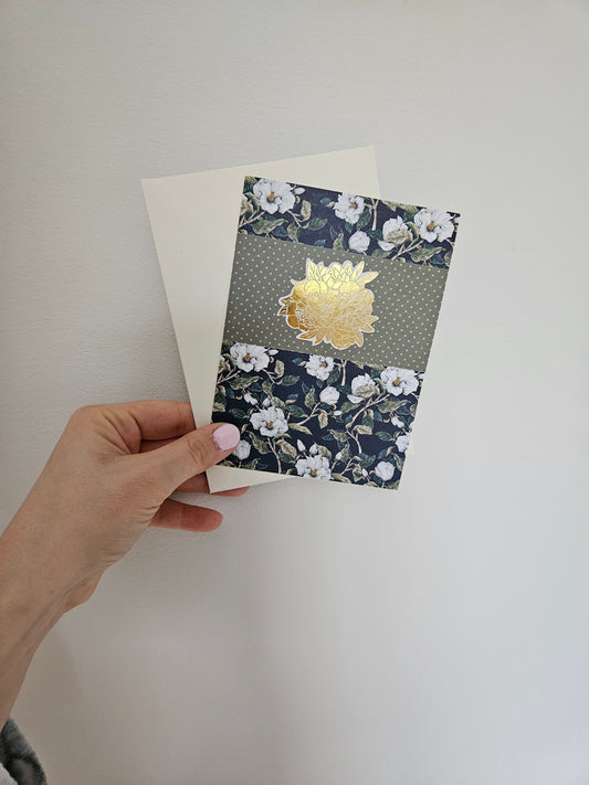 Carte de souhaits  - Fleur dorée