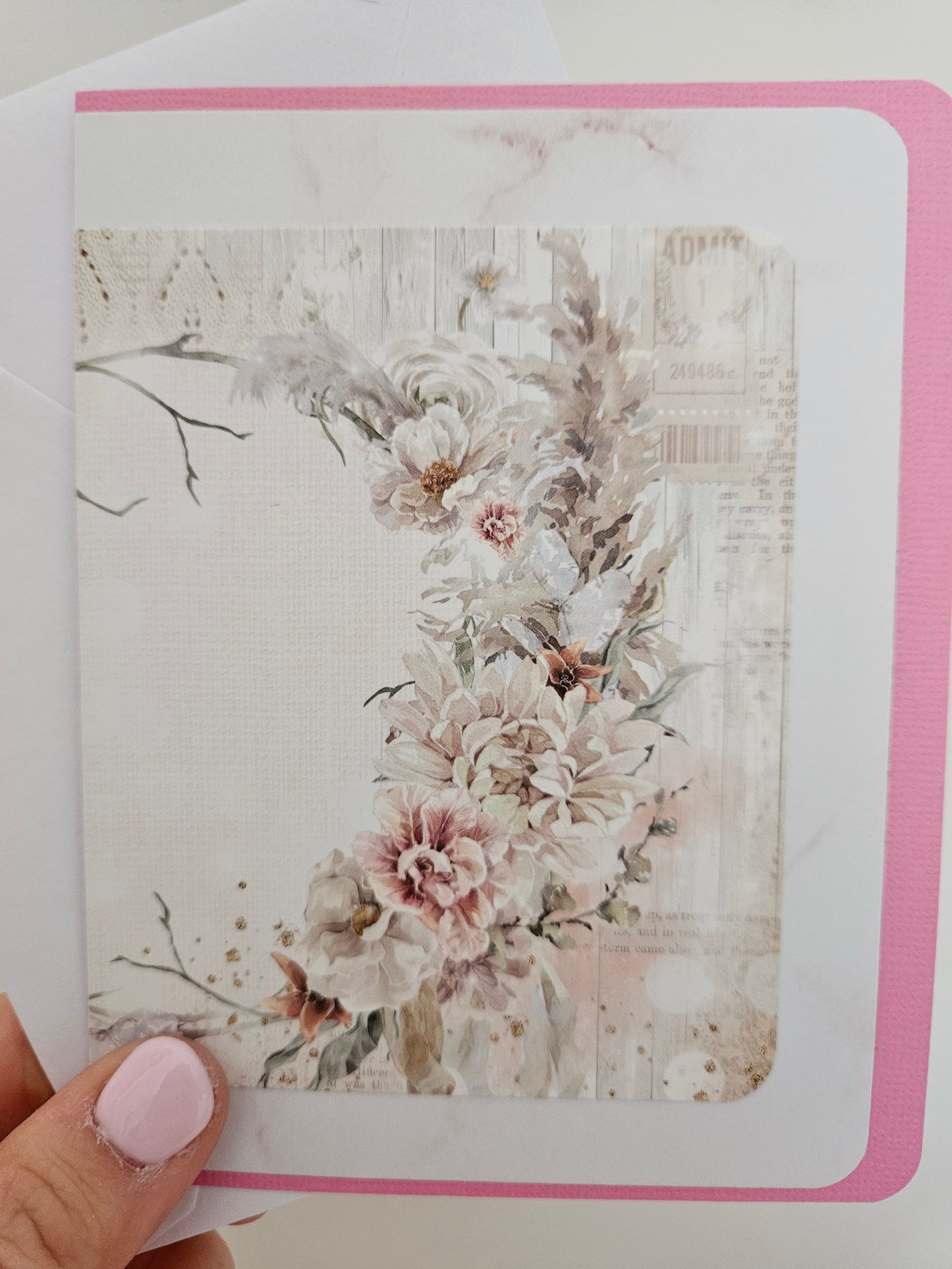 Carte de souhaits  - Douceur rose