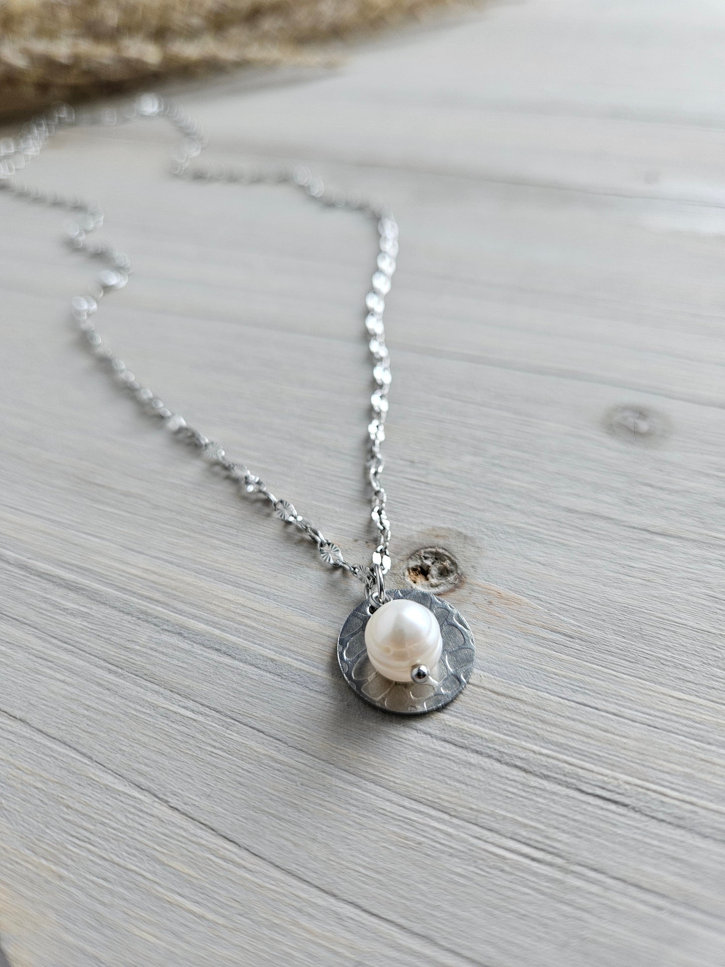 Collier - Perle argent